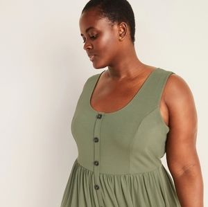 Old Navy Green buttoned dress - 2X. Tags removed and worn, EUC